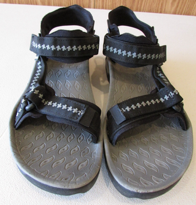 Teva Men’s Hurricane 6677 Classic Adjustable Strap Hiking Sport Sandal size 10 Mens Teva 6677 Hurricane Black Grey Hook & Loop Strap Sport  main image 2