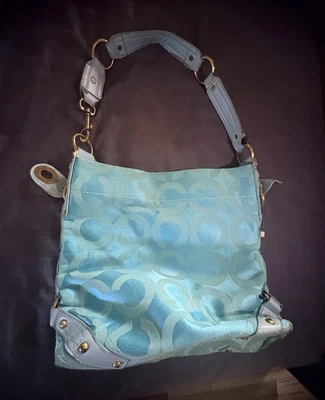 Coach Blue Signature Handbag for sale - eBay
