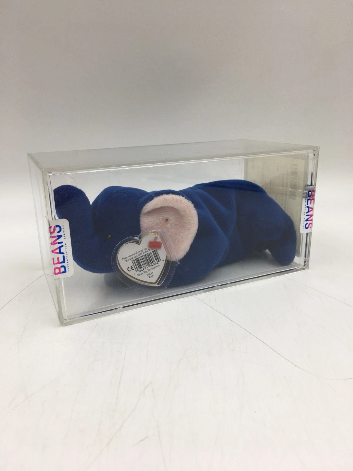 Royal blue Peanut in its authentication case from a sold eBay listing