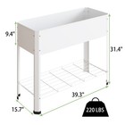 Metal Raised Garden Bed Outdoor Planter Box for Vegetables Flowers w/Shelf — photo 3