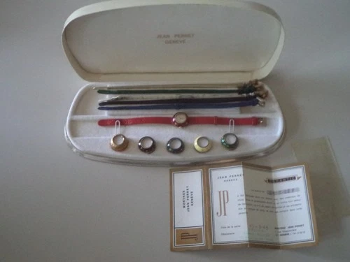JEAN PERRET WOMEN'S COMPLETE WRISTWATCH SET - VINTAGE YEAR 1969 READ