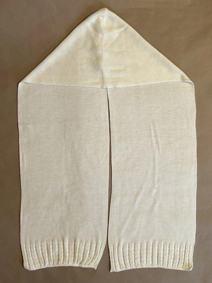 Lenço de cabeça Anne Klein branco 100% acrílico repelente de água 35x11,5" - Imagem 4 de 4