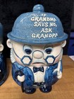 Set Of  Ask Grandma & Ask Grandpa Cookie Jars Enesco Japan No Chips — photo 4