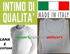 ★ MAGLIA INTERNA UOMO GIROCOLLO MANICA LUNGA IN LANA E COTONE MADE IN ITALY ★