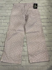 Art Class Lavender Jeans With Hearts Size 10 Wide Leg NWT