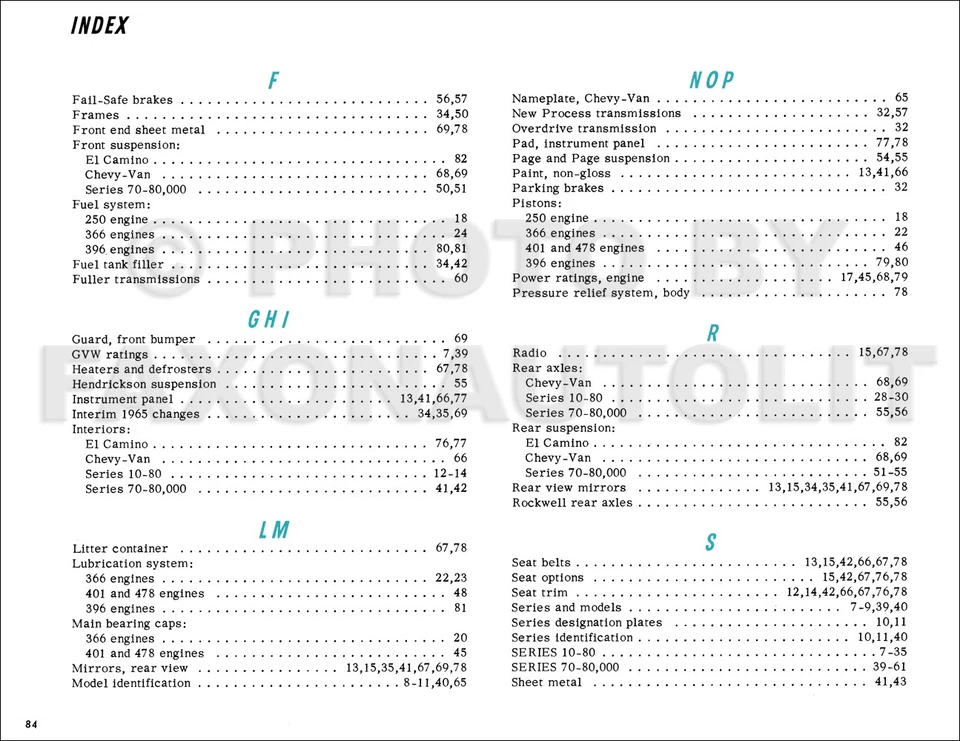 Chevrolet Truck 1966 manual de características de ingeniería original Foto 3 de 4