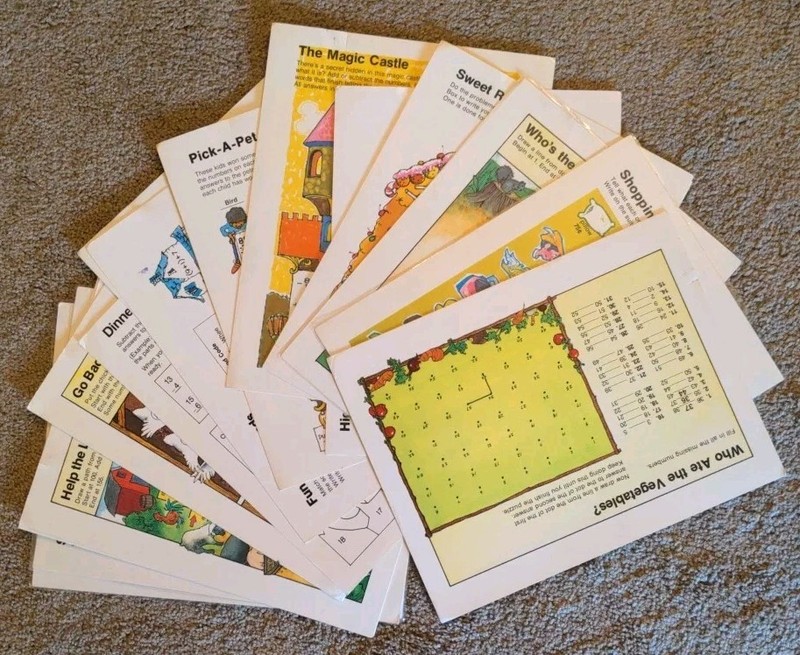 Weekly Reader Educational Games 16 Activity Sheets & Games Math 1981