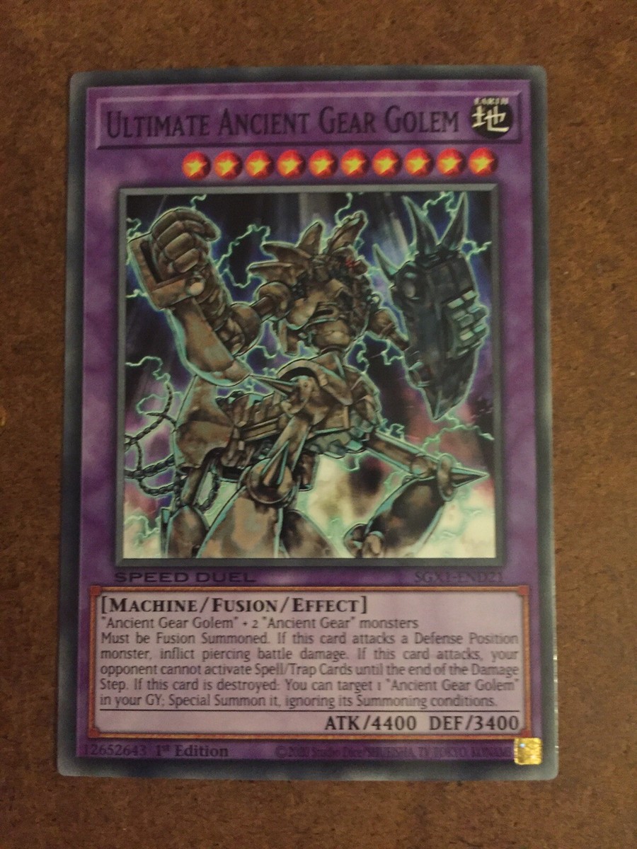 Ultimate Ancient Gear Golem SGX1-END21 Yugioh Trading Card Speed Duel  Academy