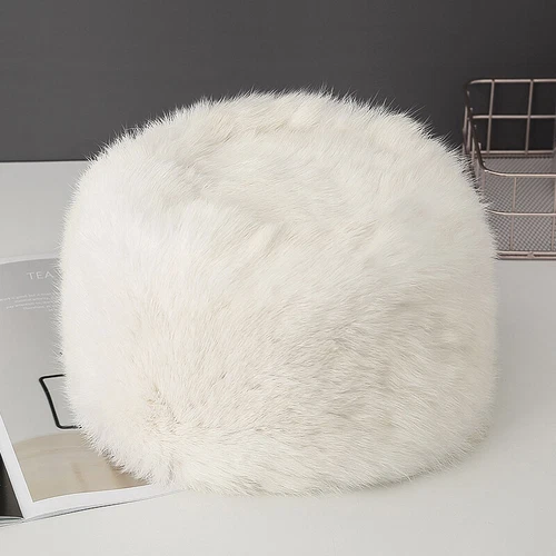 100% Real Rabbit Fur Hat Thicken Winter Warm Flat Top Cap Fashion Outdoor Men - Picture 6 of 24