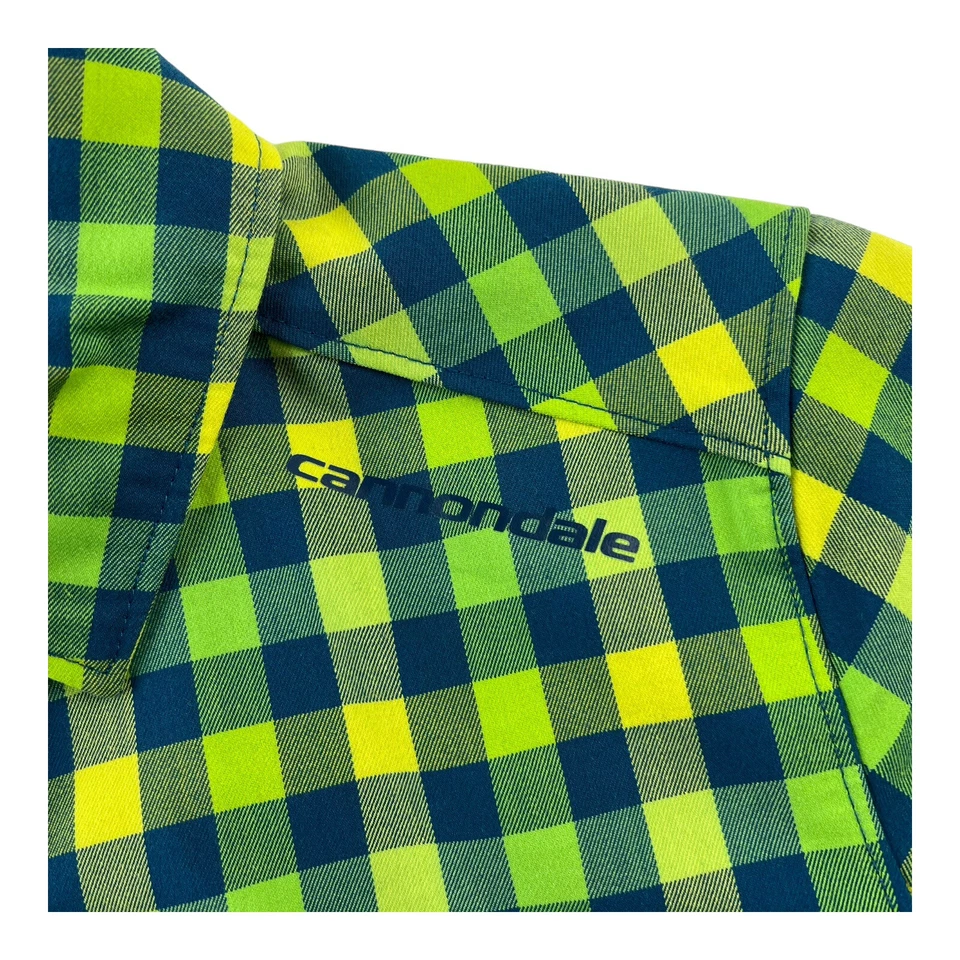 Sugoi Cannondale verde y azul a cuadros mezcla de poliéster a presión para mujer talla mediana M Foto 3 de 4