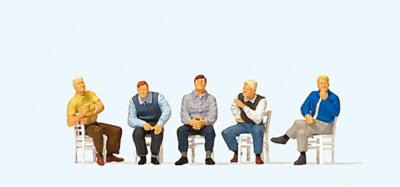 Preiser 10579 Gauge HO - Scale 1:87 - Seated men, waiting