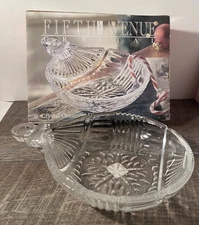 Fifth Avenue LTD 6" Crystal Ornament Dish NEW in Box - Candy Dish, Ashtray, Etc