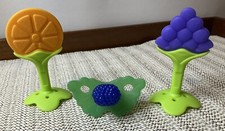 3Pcs Razbaby Fruit Teething Toys Silicone Baby Chew Toy Sensory Sucking Toys