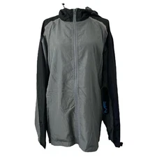Men's XL Windbreaker Jacket Mack Russo Grey and Black Full Zip Hooded