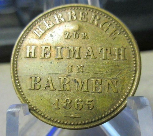 1865 VECCHIO GETTONE TEDESCO MONETA DA 3 PFENNIG GERMANIA OSTELLO OSTELLO CASA - Foto 2 di 3