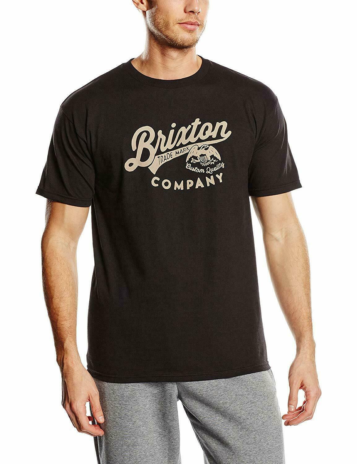 Brixton DENTON Small Brown Tee Shirt Standard Fit S/S Men's TShirt BNWT FREE P&P