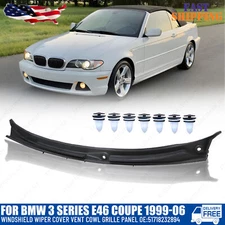 Windshield Wiper Cover Vent Cowl Grille Panel For BMW 3 Series E46 Coupe 1999-06