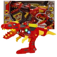 Red T-Rex Dinosaur Take Apart Battle Bot Toy Gun With Light and Sound Kids Gift
