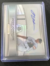 2010 BOWMAN PLATINUM JOSH JOHNSON AUTOGRAPHED 2 COLOR RELIC PATCH CARD 009/740