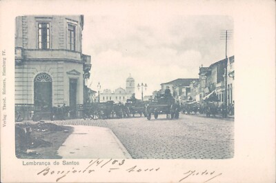 BRAZIL Lembrança de Santos animated street 1900s PC