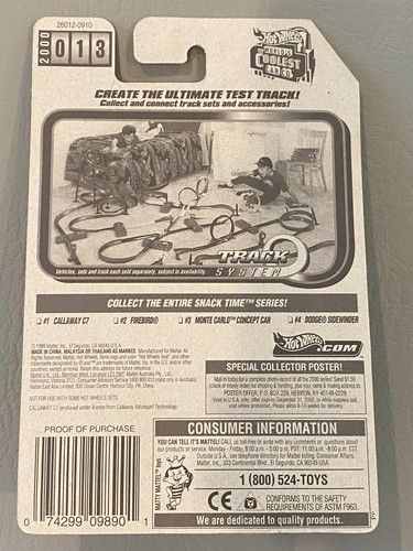 Carta Hot Wheels Calloway C7 Blue 2000 #013 Snack Time Series verde - Foto 4 di 4