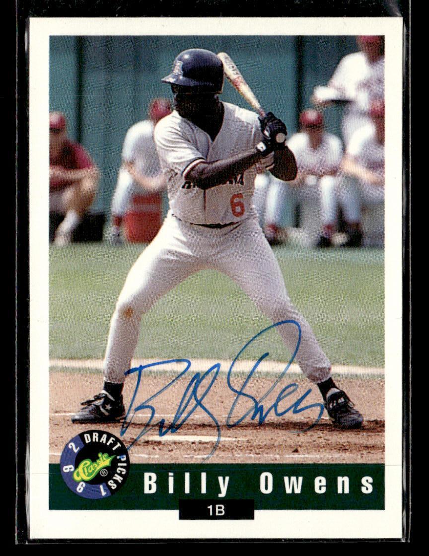 1992 Classic Draft Picks Billy Owens auto card