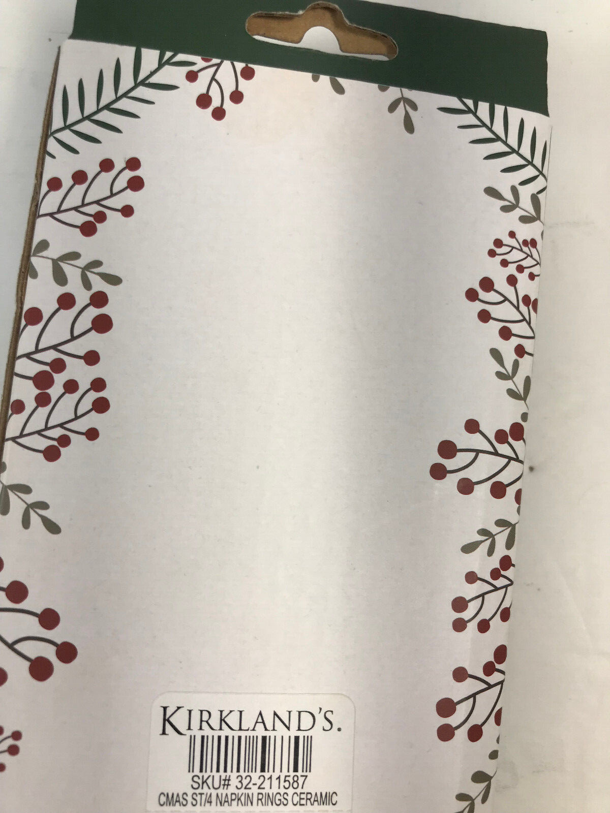 Christmas by Kirkland's Set of 4 NAPKIN RINGS Holders Jolly & Merry