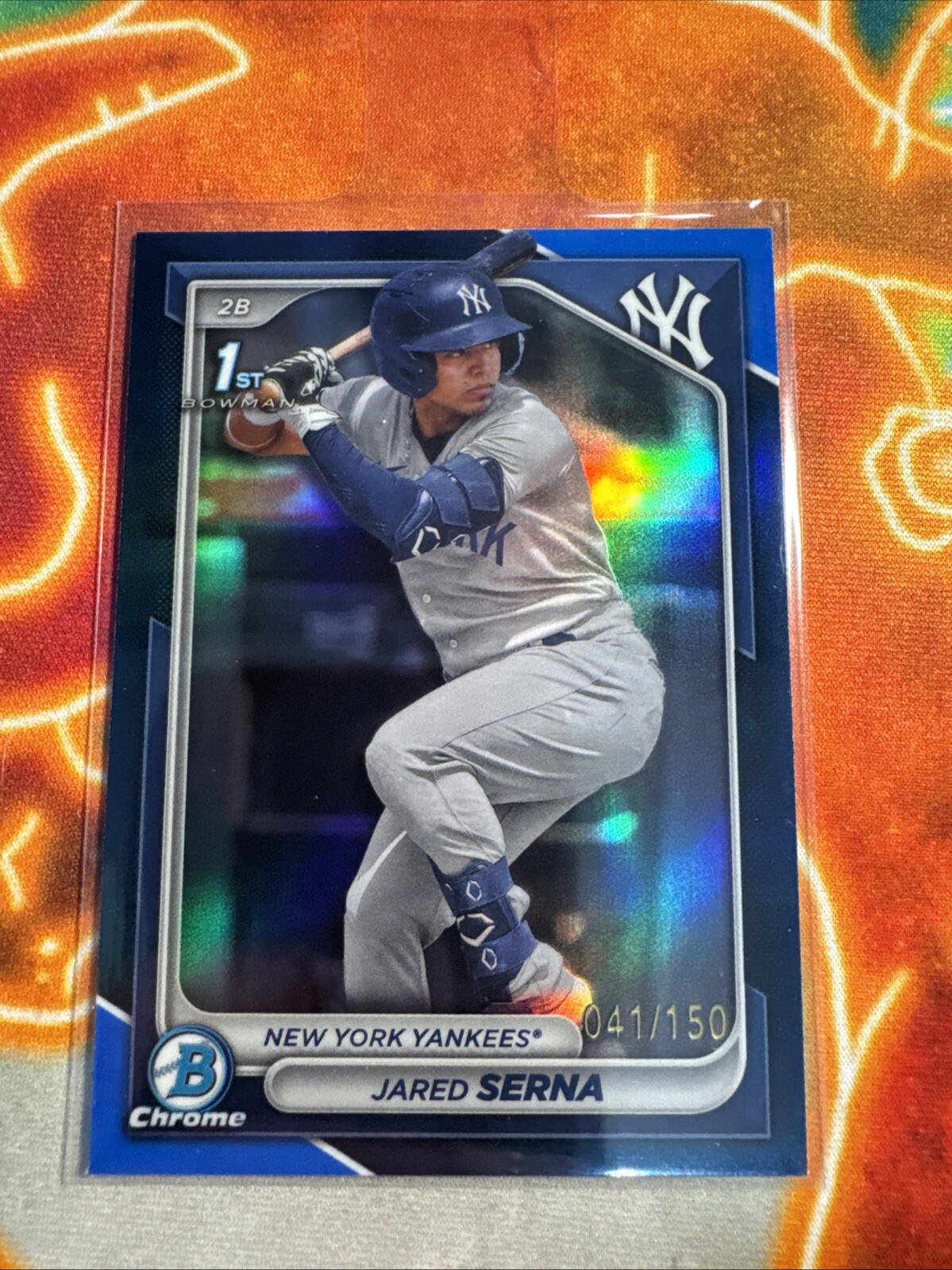 2024 1st Bowman Chrome Jared Serna Blue Refractor /150 #BCP-68