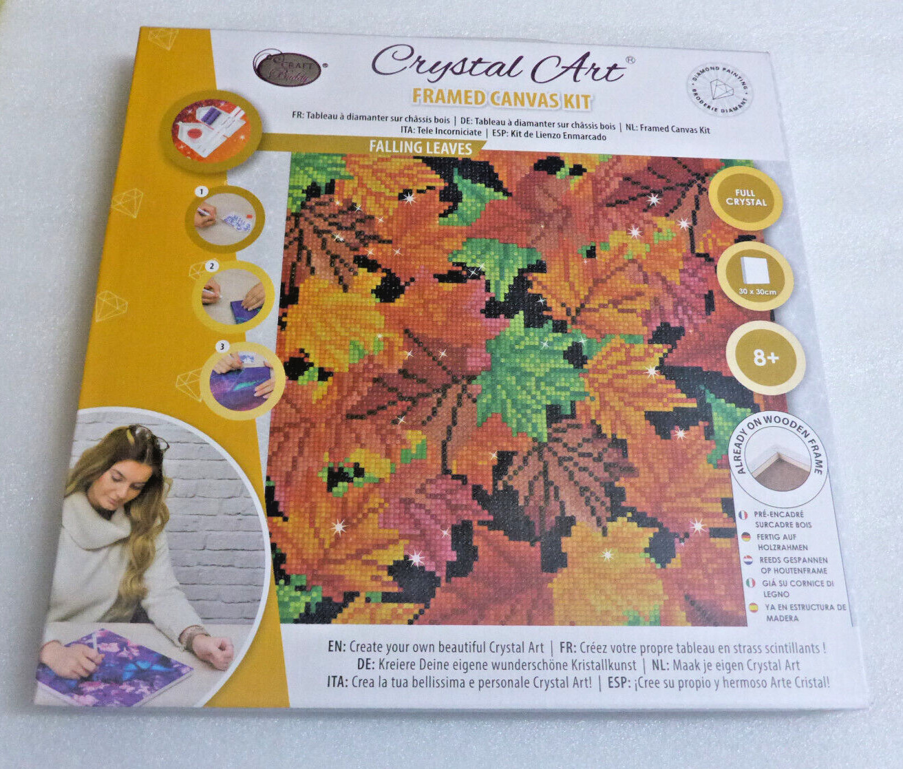 Falling Leaves Leaf Craft Buddy Diamond Crystal Art Framed Canvas Kit 30 x 30cm