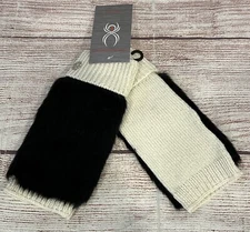 Spyder Womens Faux Fur Knit Elastic Cuffed Arm Warmers Wrist Hand Sleeve Winter