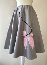 VTG 50s Era Felt Poodle Circle Costume Skirt  Made in the  USA
