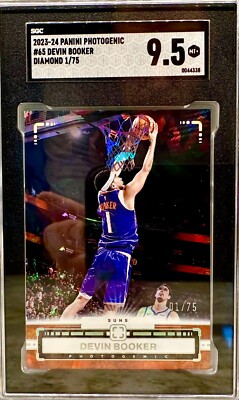 JERSEY # MATCH! 2023-24 Panini Photogenic Devin Booker 1/75! SGC 9.5 SUNS!