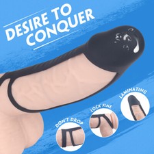 3in1 Penis Extender Stretcher Sleeve Penis Enhancer Ring Delay Ejaculation Toys