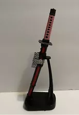 Fury Mini Sword Letter Opener, 8.5-Inch with Stand -Red