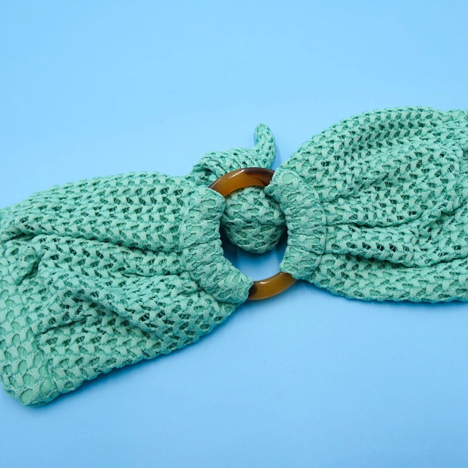 Montce маленький зеленый бандо без бретелек крючком искусственной черепахи Tori бикини верхний плавать - Изображение 4 из 4