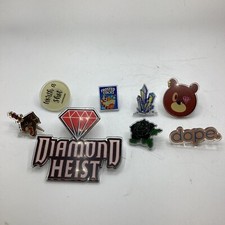 Lot Of 8 Assorted Clear Plastic Modern Psychedelic / Designer Pins A