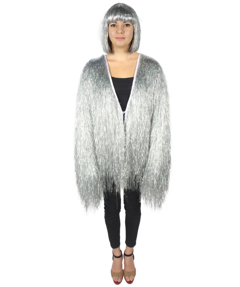 Women’s Bright Tinsel Costume with Wig Set for Halloween Party & Cosplay Outfit - Image 4 of 4