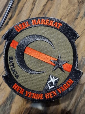 TÜRKISCHE FLAGGE PATCH KOMANDO SPEZIAL EINHEIT (ÖZEL HAREKAT) 8CM DURCHMESSER