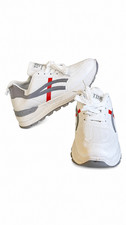 Damen Sneaker Weiß Grau Rot Freizeitschuhe S...