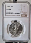 1943 WALKING LIBERTY HALF DOLLAR NGC AU 53