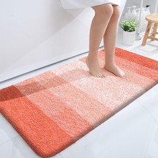 OLANLY Large Bathroom Rugs Mat 50x30, Extra Soft Absorbent 50" X 30", Coral