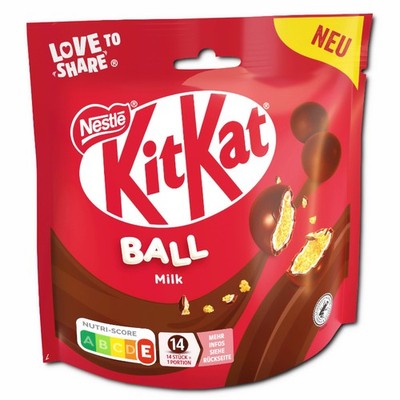 (28,85 /1kg) Nestle KitKat Ball Milk, Schokolade, 130g Beutel