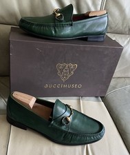Gucci GUCCIMUSEO collection Horsebit Green Leather Loafers Size-UK 9.5 US 10