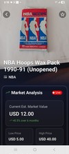 1990-91 NBA HOOPS BASKETBALL SERIES 2 FACTORY SEALED WAX CELLO SINGLE PACK