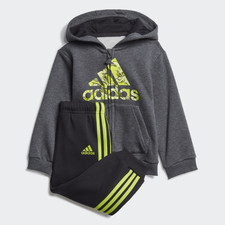 ADIDAS GK1652 TUTA BIMBO IN COTONE FELPATO FELPA CON CAPPUCCIO E ZIP LUNGA
