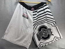 Ohio State Buckeyes Wrestling Team Issued Cradle Athletic Shorts 2XL White Black