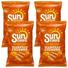 SunChips Whole Grain HARVEST CHEDDAR Real Snacks 4 Bags Wavy Sun Chips 7oz