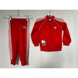 Hello Kitty Adidas Red White Activewear Tracksuit Set Girl Toddler 3T