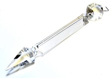 FACETED PRISM DOUBLE CRYSTAL FOR CHANDELIER CRAFTS REPURPOSE 7 INCH