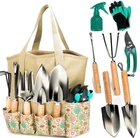 10 Piece Floral Garden Tool Set Ergonomic Stainless Steel with Organizer Bag